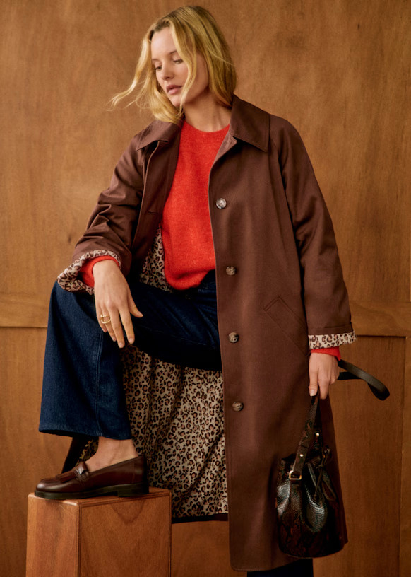 Clyde Trench Coat - Choco - Organic Cotton - Sézane | Sezane Paris - US