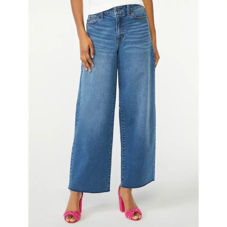 Scoop Women's Marietta Cropped Wide Leg Jeans - Walmart.com | Walmart (US)