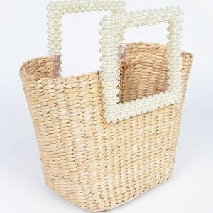 Straw Clutch W/Square  Pearl Handle | Poshmark