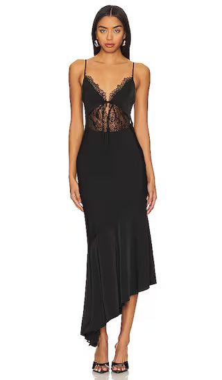 Brigitta Midi Dress in Black | Revolve Clothing (Global)