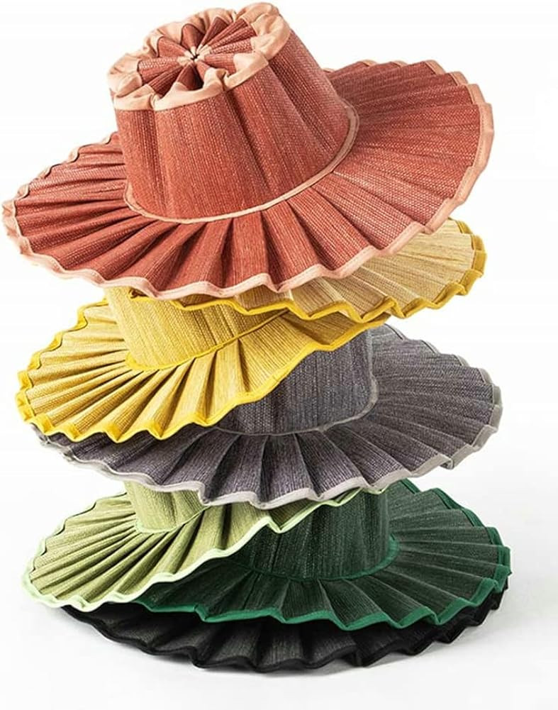 Womens Wide Brim Sun Hat Beach Hat for Women UPF 50+ Foldable Roll Up Stylish Trendy Floppy Cap | Amazon (US)
