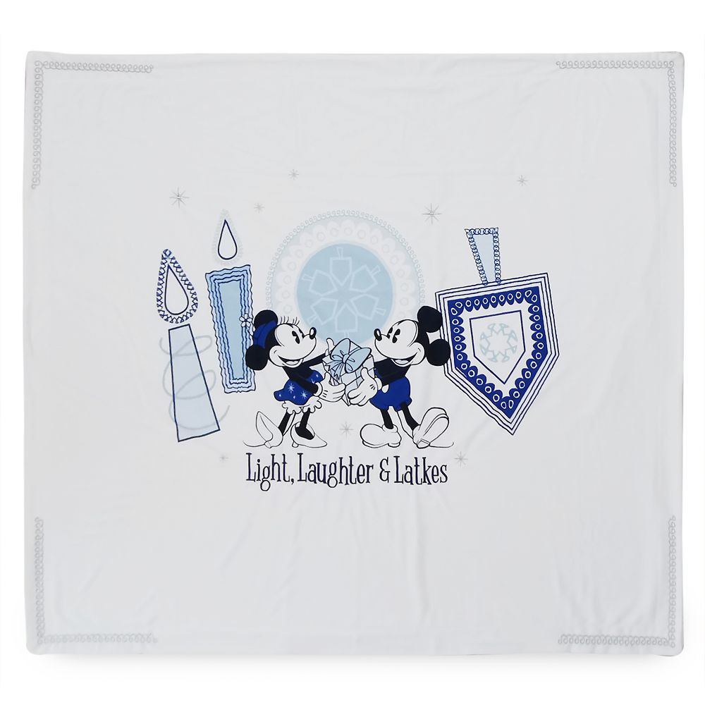 Mickey and Minnie Mouse Chanukah Fleece Throw | Disney Store