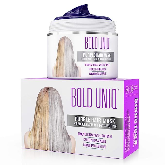 Purple Hair Mask for Blonde, Platinum & Silver Hair - Banish Yellow Hues: Blue Masque to Reduce B... | Amazon (US)