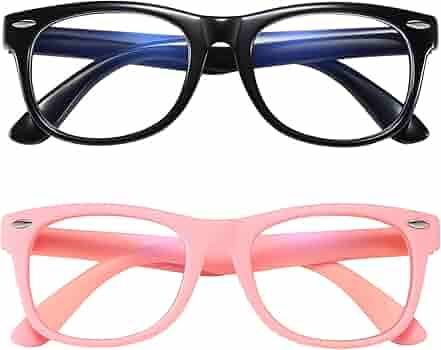 Kids Blue Light Blocking Glasses Girls Boys 2 Pack, Computer Video Gaming Glasses for Kids Girls ... | Amazon (US)