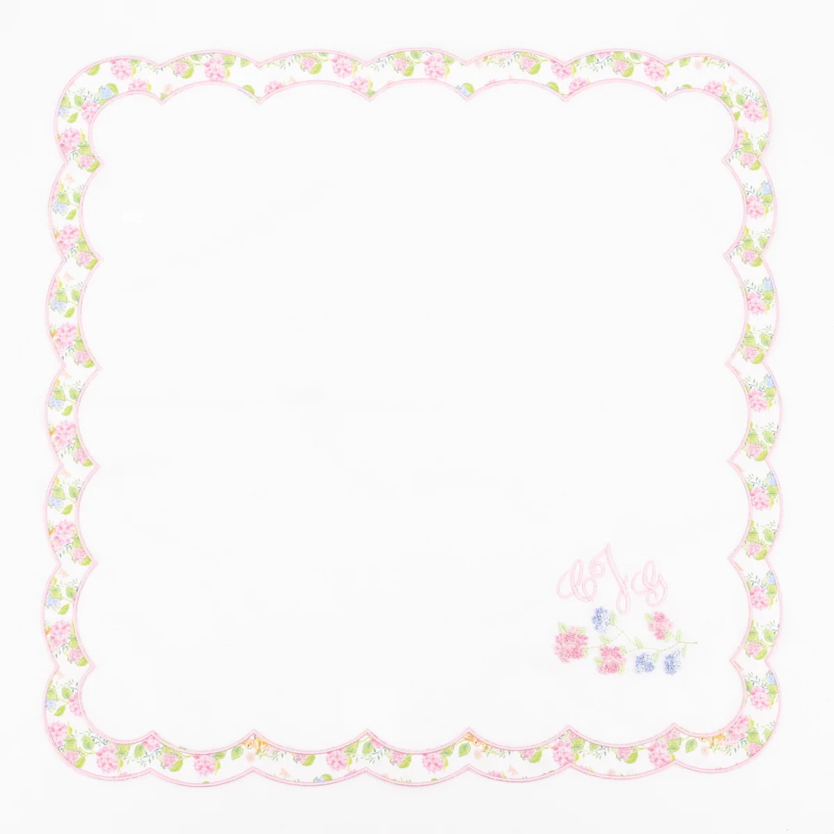 Scalloped Square Napkin - Hydrangea Garden | Dondolo