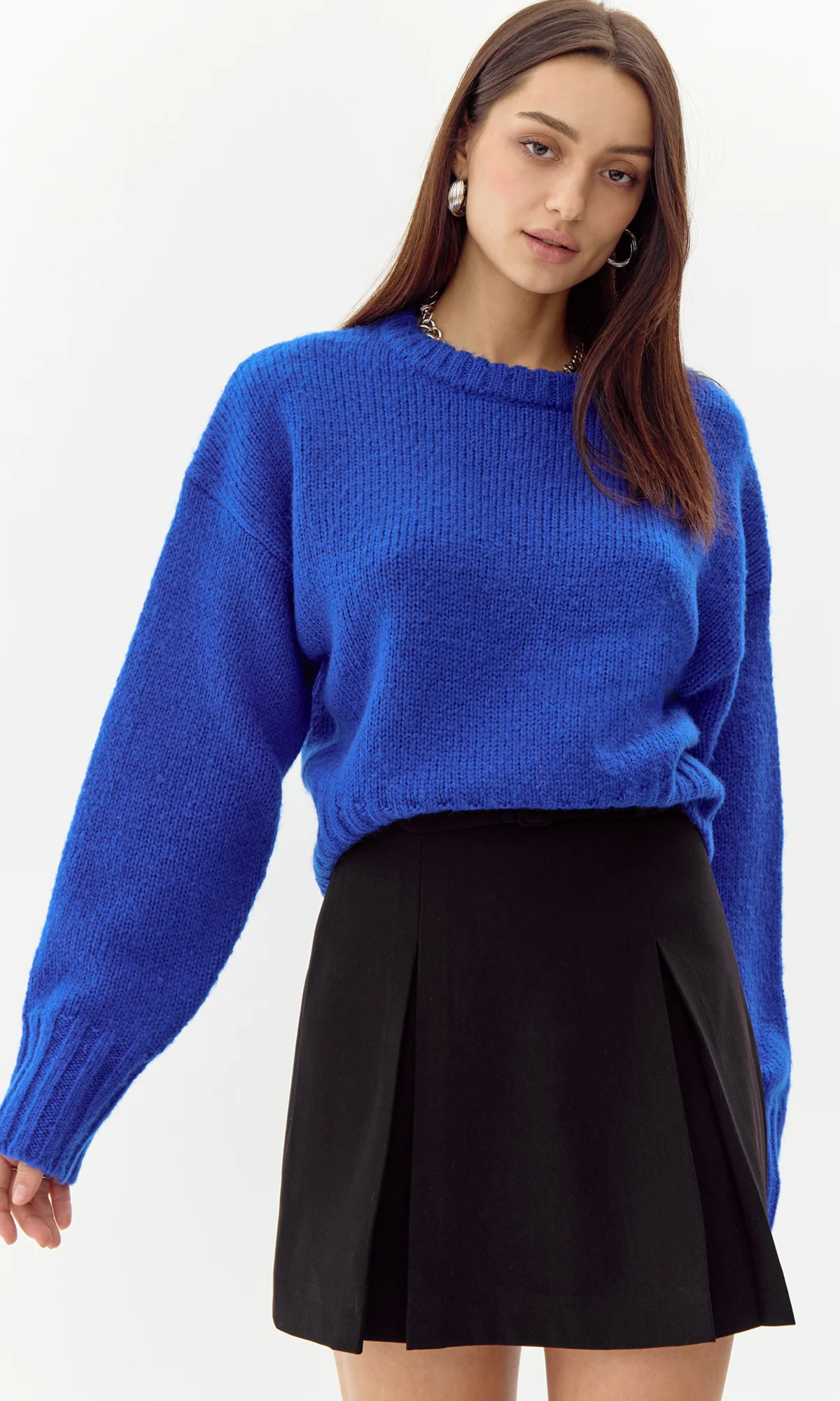 Larson Cozy Fuzzy Sweater M / ELECTRIC BLUE | Greylin Collection | Women's Luxury Fashion Clothing 
