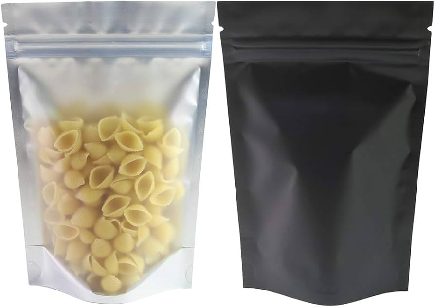 QQ Studio 100PCS Matte Double-Sided Colored Stand-Up Bags (12x18cm (4.7x7.1"), Translucent/Black) | Amazon (US)