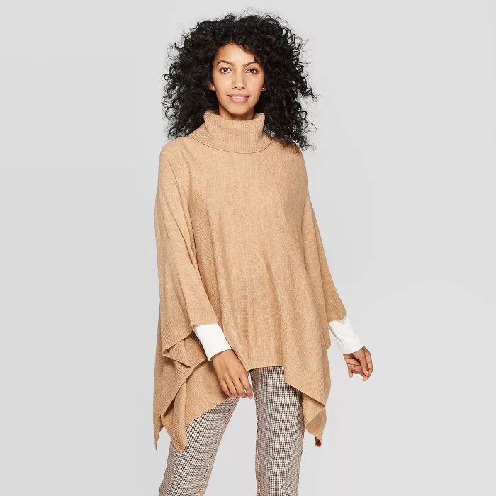 Women's Turtleneck Pullover Poncho Wrap Jacket - A New Day™ | Target