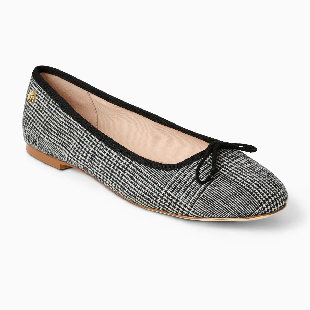 Jack Rogers Bettie Ballet Flat in Black & White Check – Women's Flats with Bow | Jack Rogers