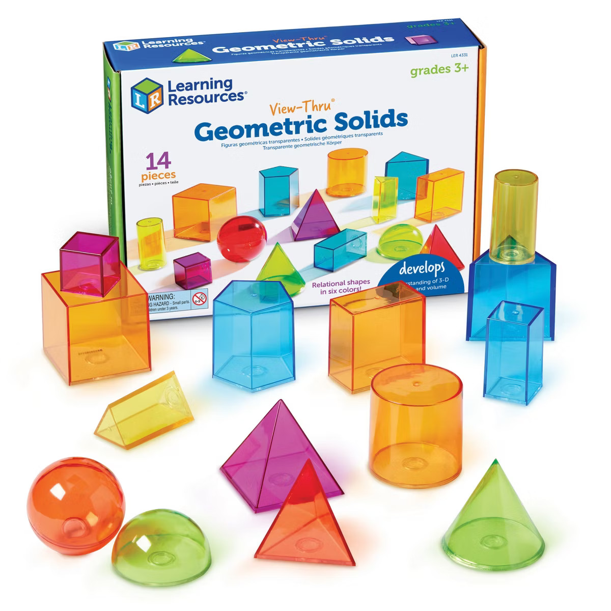 Learning Resources View-Thru Geometric Solids, 14 Pieces, Ages 8+ | Target