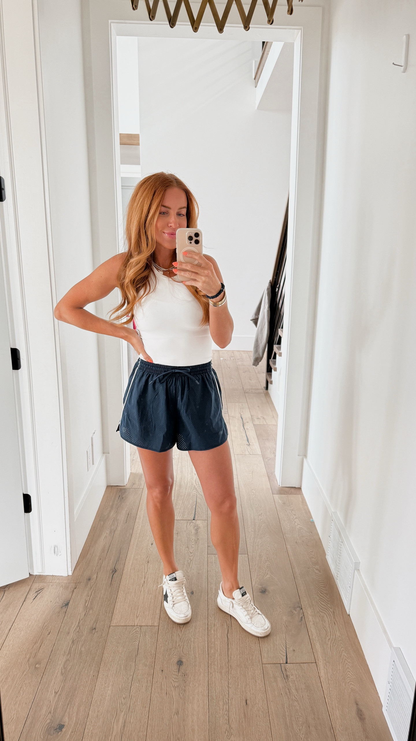 Wearing a small in the shorts and a 6 in the top! Love that these look a bit retro and have a bit of a longer inseam. @lululemon #lululemoncreator #ad