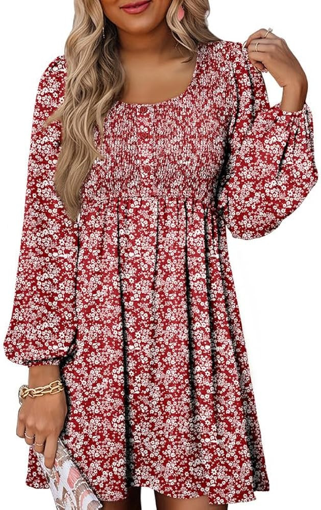 Dokotoo Fall Dresses for Women 2026 Casual Long Sleeve Mini Dress | Amazon (US)