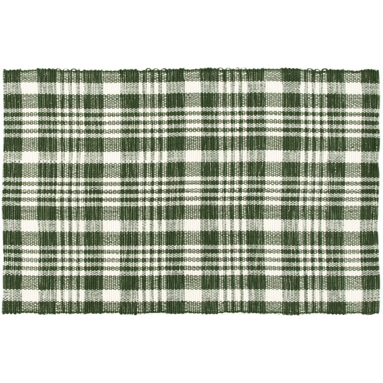 Way To Celebrate Dark Green Plaid Outdoor Layering Rug, 24"x36" | Walmart (US)