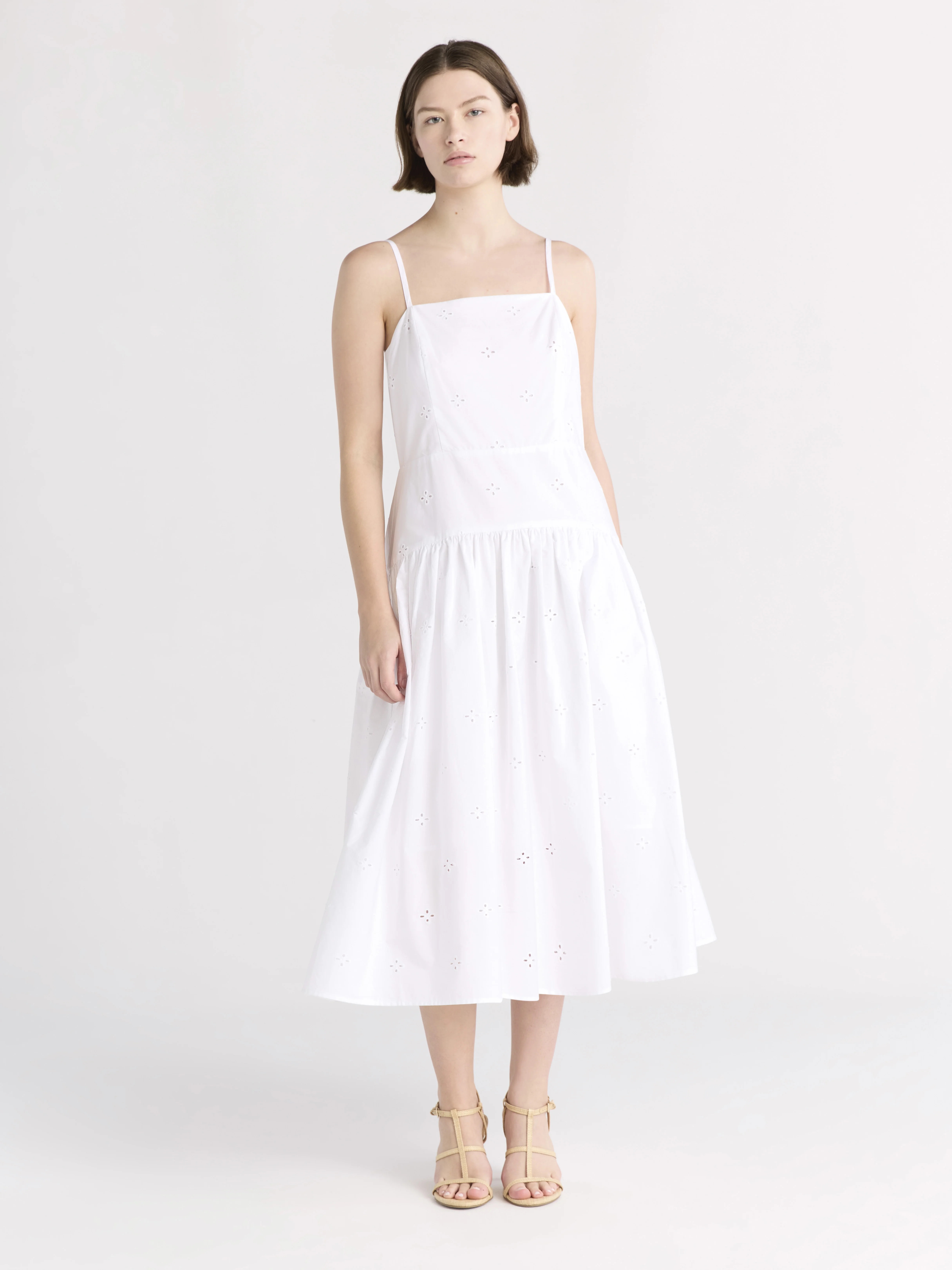 Free Assembly Women's and Women's Plus Sleeveless Cotton Eyelet Midi Dress, Sizes XS-4X | Walmart (US)