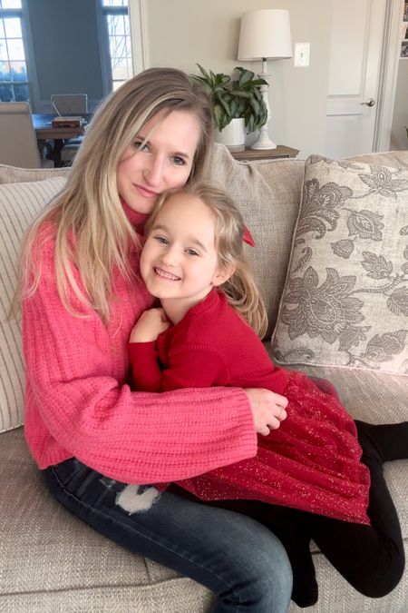 Mommy and daughter pink and red winter outfits

#LTKhome #LTKkids #LTKfamily