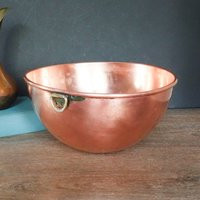 Vintage Copper Mixing Bowl, Farmhouse Style Kitchenware, Large 10.5 Inches, Retro Cookware, Gift Idea | Etsy (US)