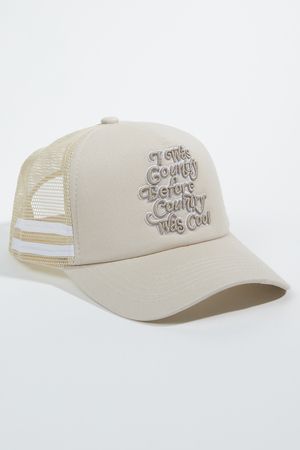 I Was Country Trucker Hat in Beige | Altar'd State | Altar'd State