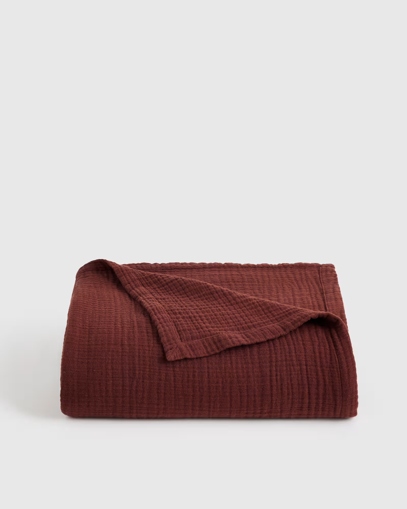 Organic Airy Gauze Blanket in Burgundy | Quince