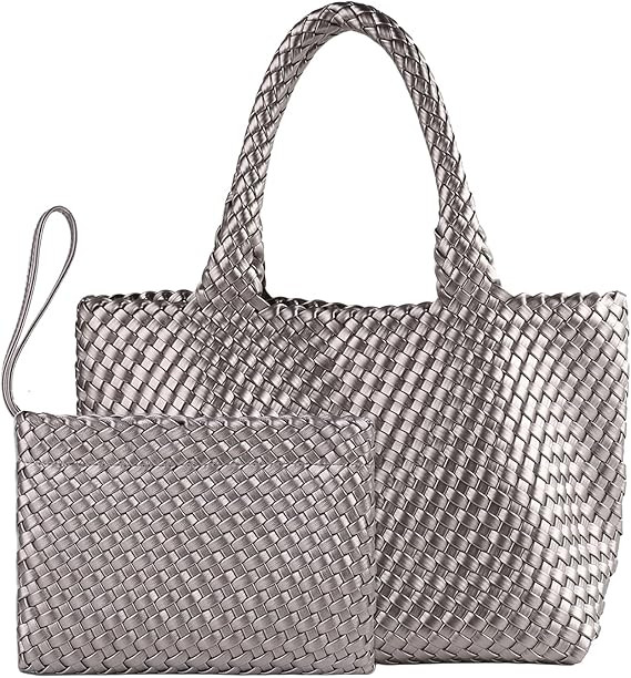 SporGenius Woven Tote Bag for Women, Vegan Leather Handwoven Bags with Small Purse, Large Braided... | Amazon (US)