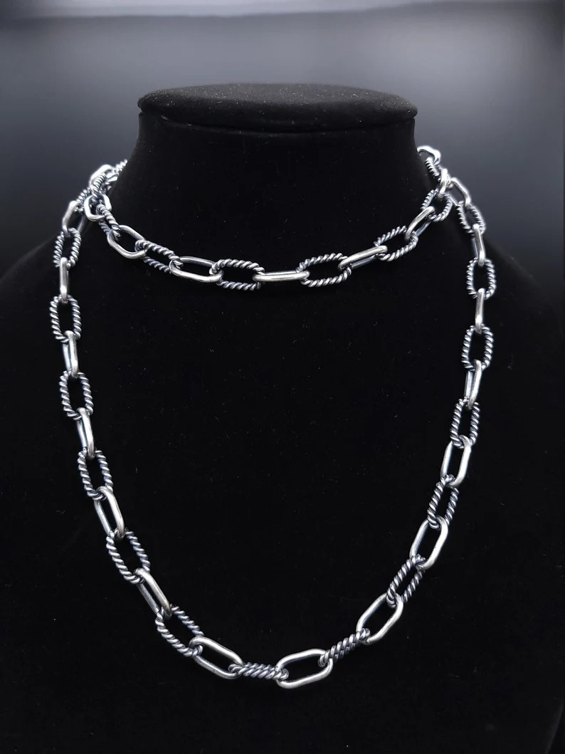 Sterling Silver Chain // Silver Necklace // Navajo Jewelry // Chain Necklace - Etsy | Etsy (US)