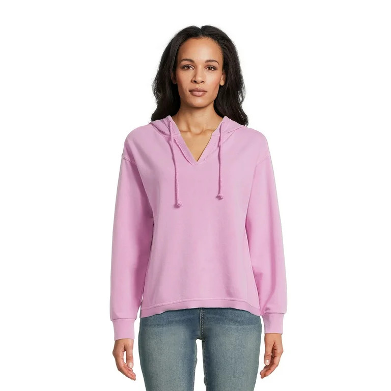 Time and Tru Women's Split Neck Hoodie, Sizes XS-XXXL | Walmart (US)