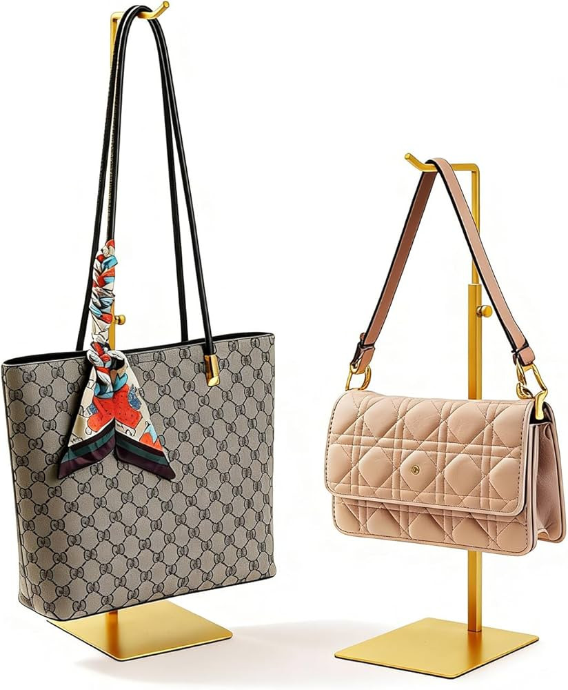 KMtilsh 2Pcs Purse Holder, Adjustable Purse Display Stand , Golden Handbag Display Stand, Hanger ... | Amazon (US)