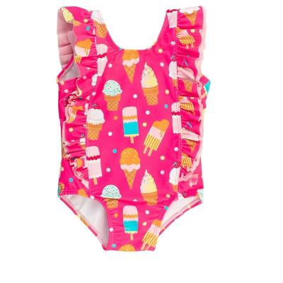 Rufflebutts Toddler Girls Upf50+ Waterfall One Piece - Sweet Scoops, 2T | Target