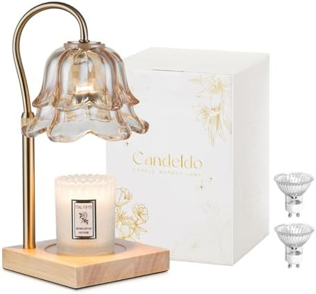 Candle Warmer Lamp with Timer: Flower Gold Candle Lamps Height Adjustable Wax Melt House Warming ... | Amazon (US)