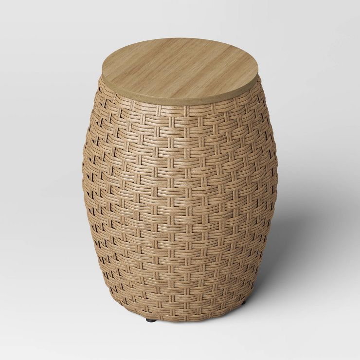 Natural Wicker Round Storage Accent Table - Threshold™ | Target