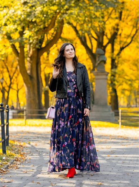 Styling the Imogen dress from Hutch for fall! Paired with a leather jacket and red boots for a pop of color  

#LTKstyletip #LTKSeasonal