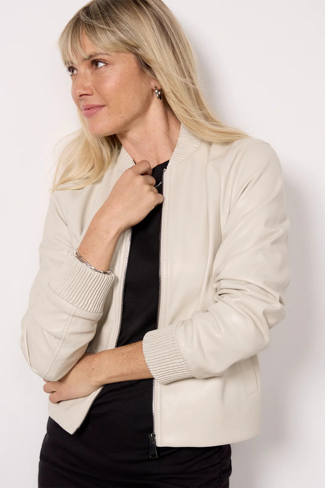 Blake Faux Leather Bomber | Evereve