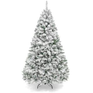 Premium Snow Flocked Artificial Pine Christmas Tree w/ Foldable Metal Base | Best Choice Products 