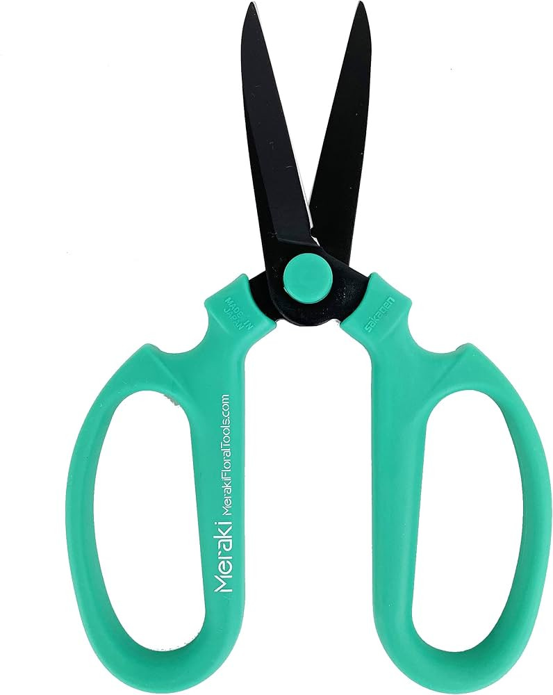 Meraki Floral Tools Flower & Garden Scissors With Black Carbon Steel Blades 7.6 Inch, Echinops (T... | Amazon (US)