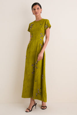 Matcha Flora Lapel Maxi Dress | Tuckernuck (US)