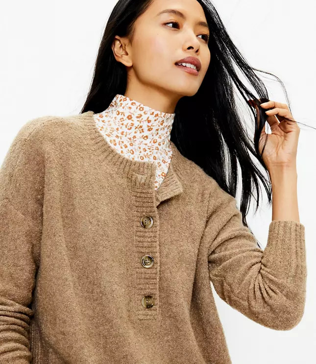 Lou & Grey Henley Tunic Sweater | LOFT