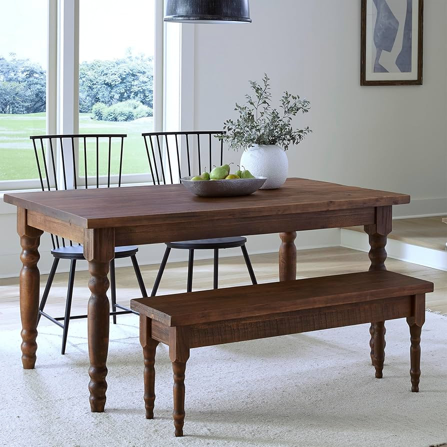 Grain Wood Furniture Valerie Original Solid Wood 63" Dining Table, Rustic Walnut | Amazon (US)