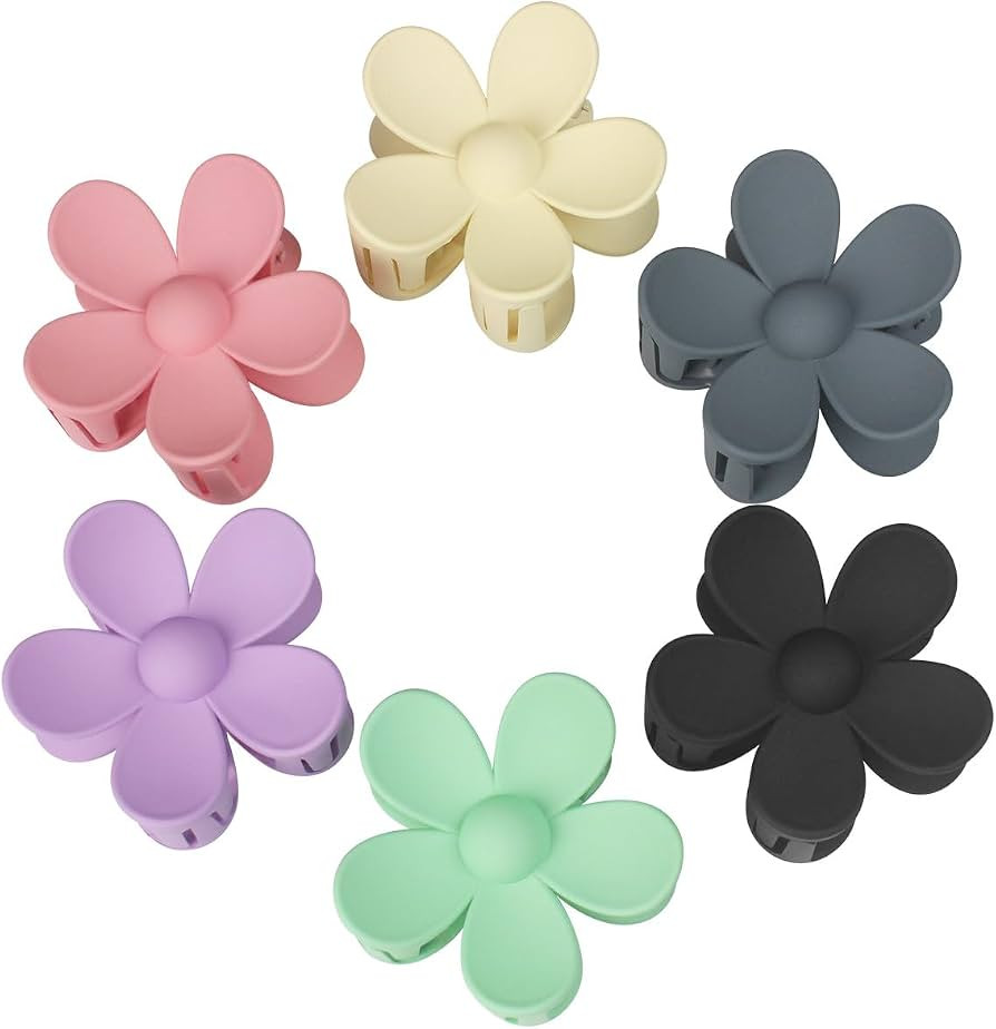 Mecool 6 Pcs Flower Hair Claw Clips for Women Ponytail Holder Headwear Hair styling Accessories f... | Amazon (UK)