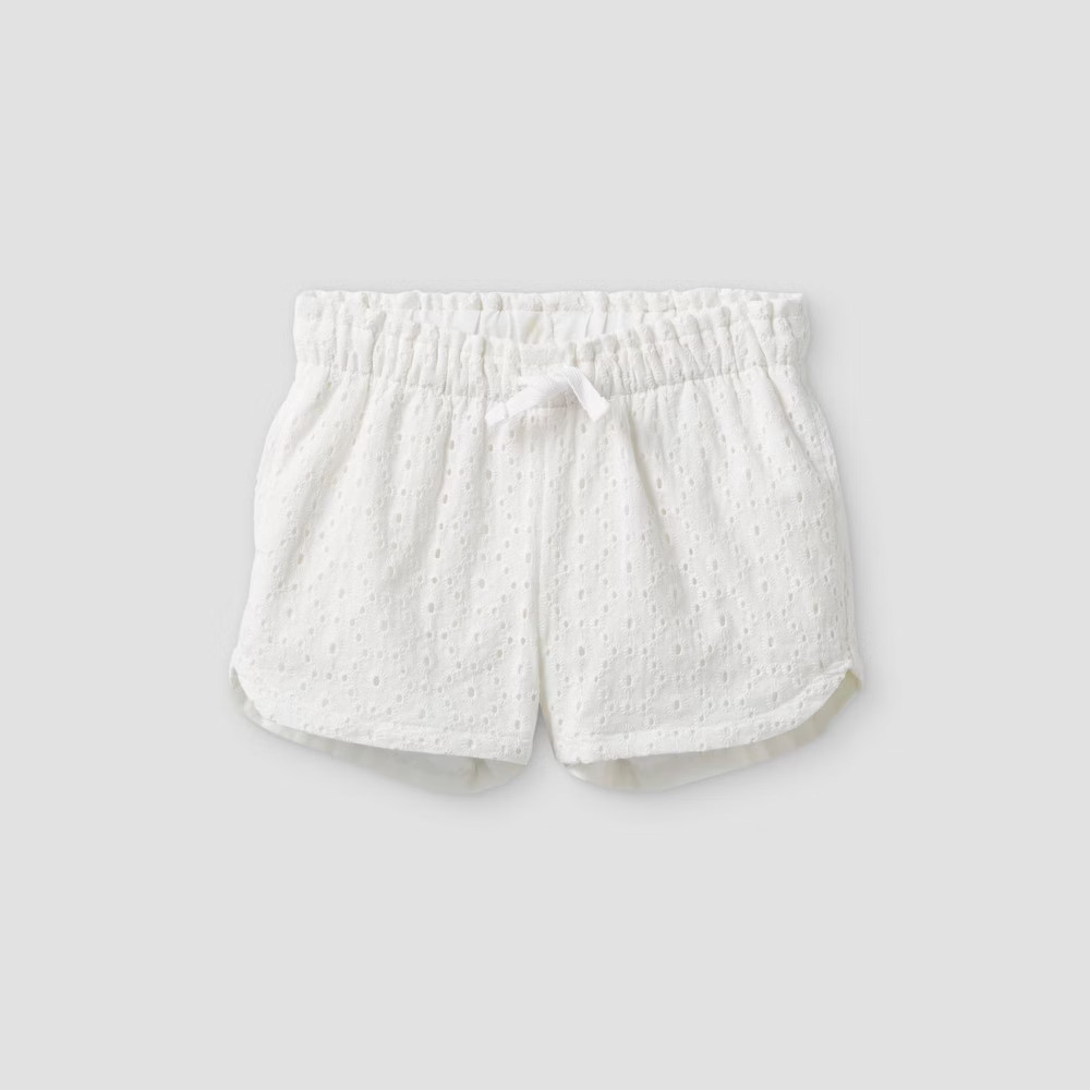 Toddler Girls' Eyelet Pull-On Shorts - Cat & Jack White 2T | Target