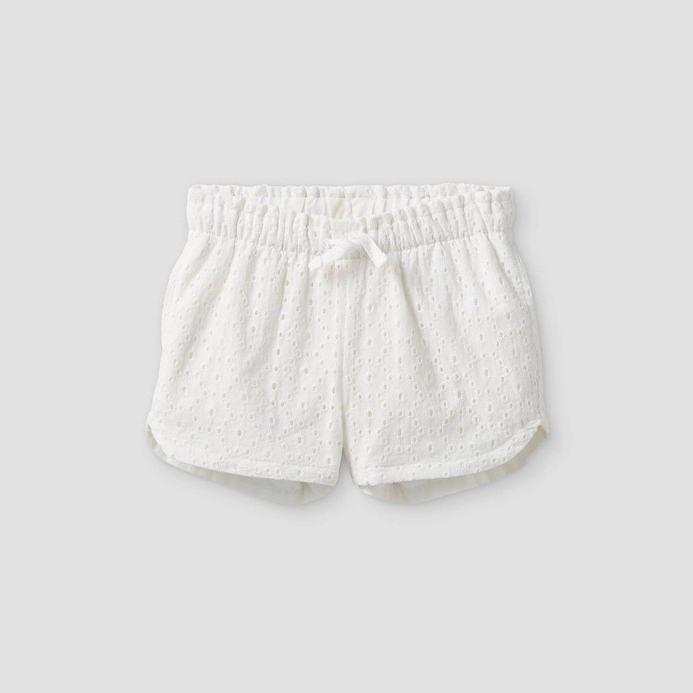 Toddler Girls' Eyelet Pull-On Shorts - Cat & Jack White 2T | Target