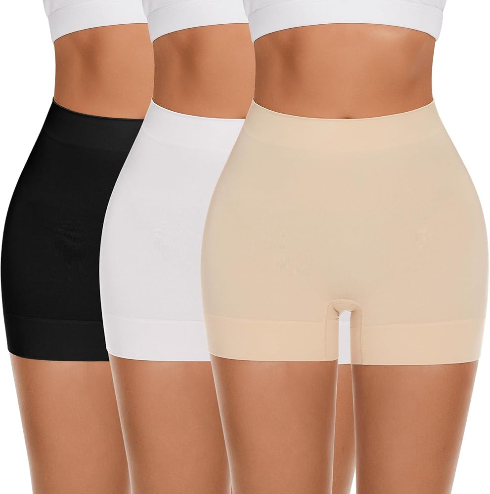 Slip Shorts for Women Under Dress,Boyshorts Panties Anti Chafing Shorts Smooth Shapewear Shorts | Amazon (US)