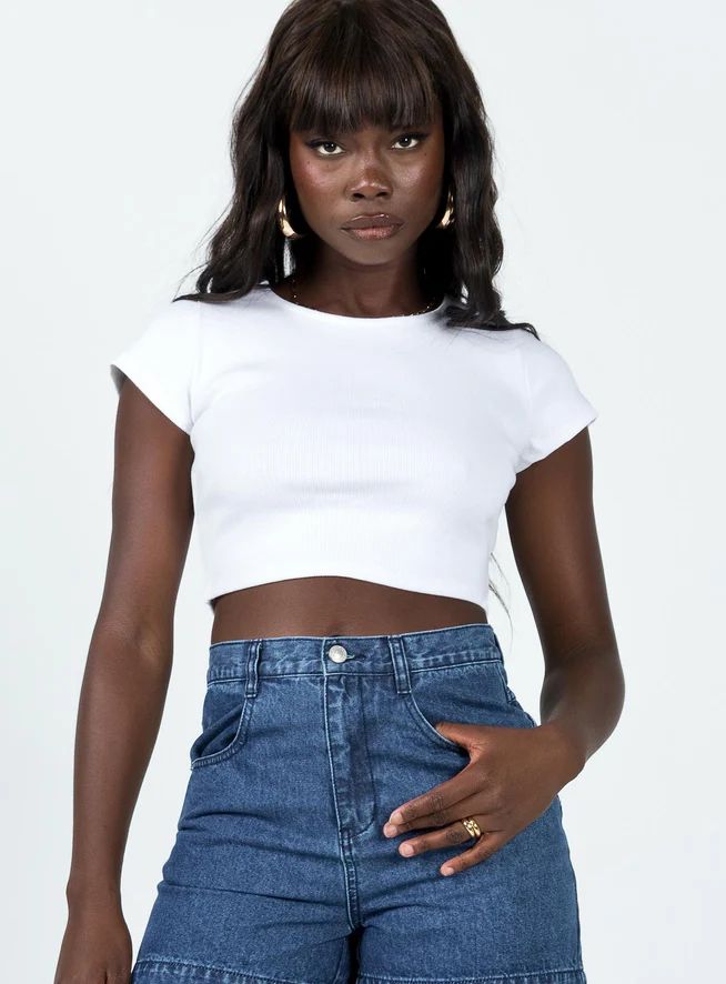 Classic Crop Tee White | Princess Polly US