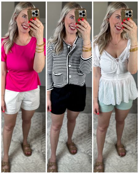 Daily try on, Walmart shorts, Walmart outfit, Walmart try on, Walmart fashion, white shorts, black shorts, seersucker shorts 

#LTKSeasonal #LTKFindsUnder50 #LTKStyleTip