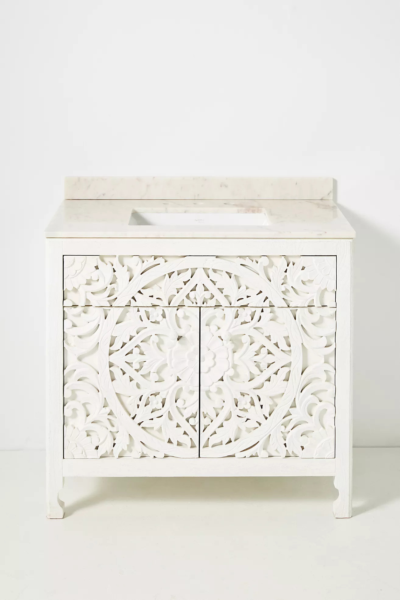 Handcarved Lombok Single Bathroom Vanity | Anthropologie (US)