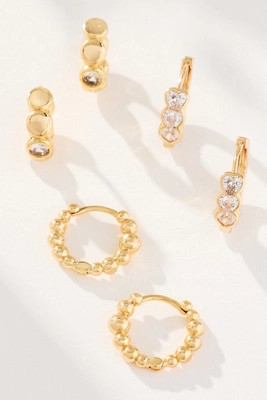 Pearled Crystal Huggie Hoop Earrings | Anthropologie (US)
