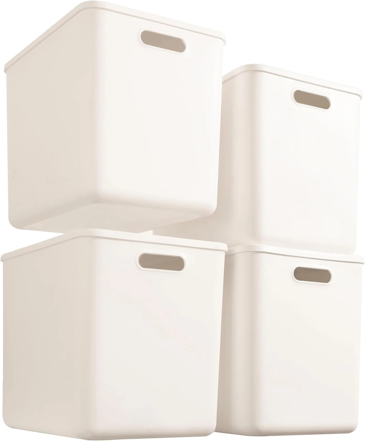 4 pack large plastic White storage bins Baskets, Toy Box Chest with Lids and Handle，Organizer C... | Walmart (US)