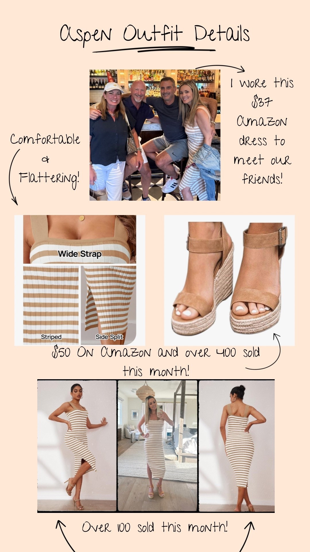 My Aspen outfit details! Grab these best-selling, AFFORDABLE Amazon finds now! Both the dress and shoes are incredibly comfortable and well-made. Not only have I worn this outfit in Dallas and Aspen, but I wore it in Greece last Summer, and received a ton of compliments! xoxo

#LTKTravel #LTKFindsUnder50 #LTKShoeCrush