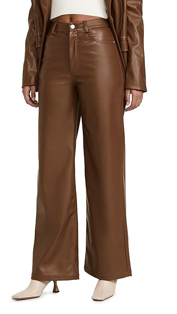 Faux Leather High Rise Dad Jeans | Shopbop