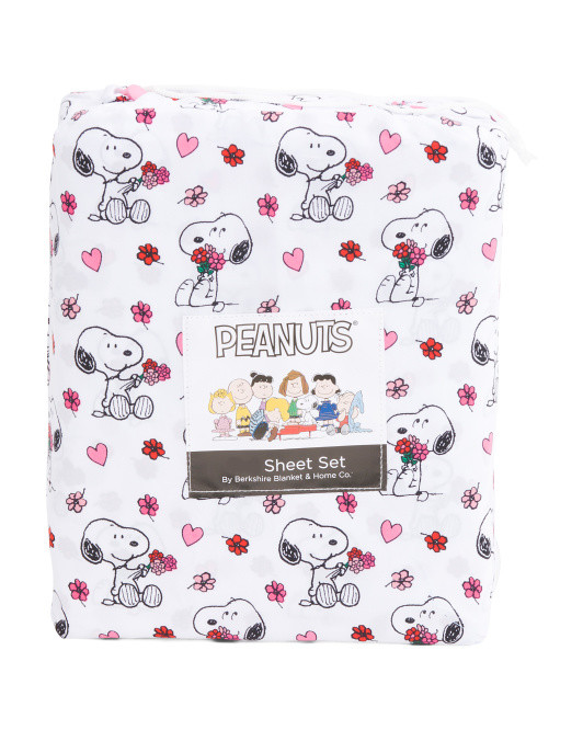 Snoopy Love Blooms Sheet Set | TJ Maxx
