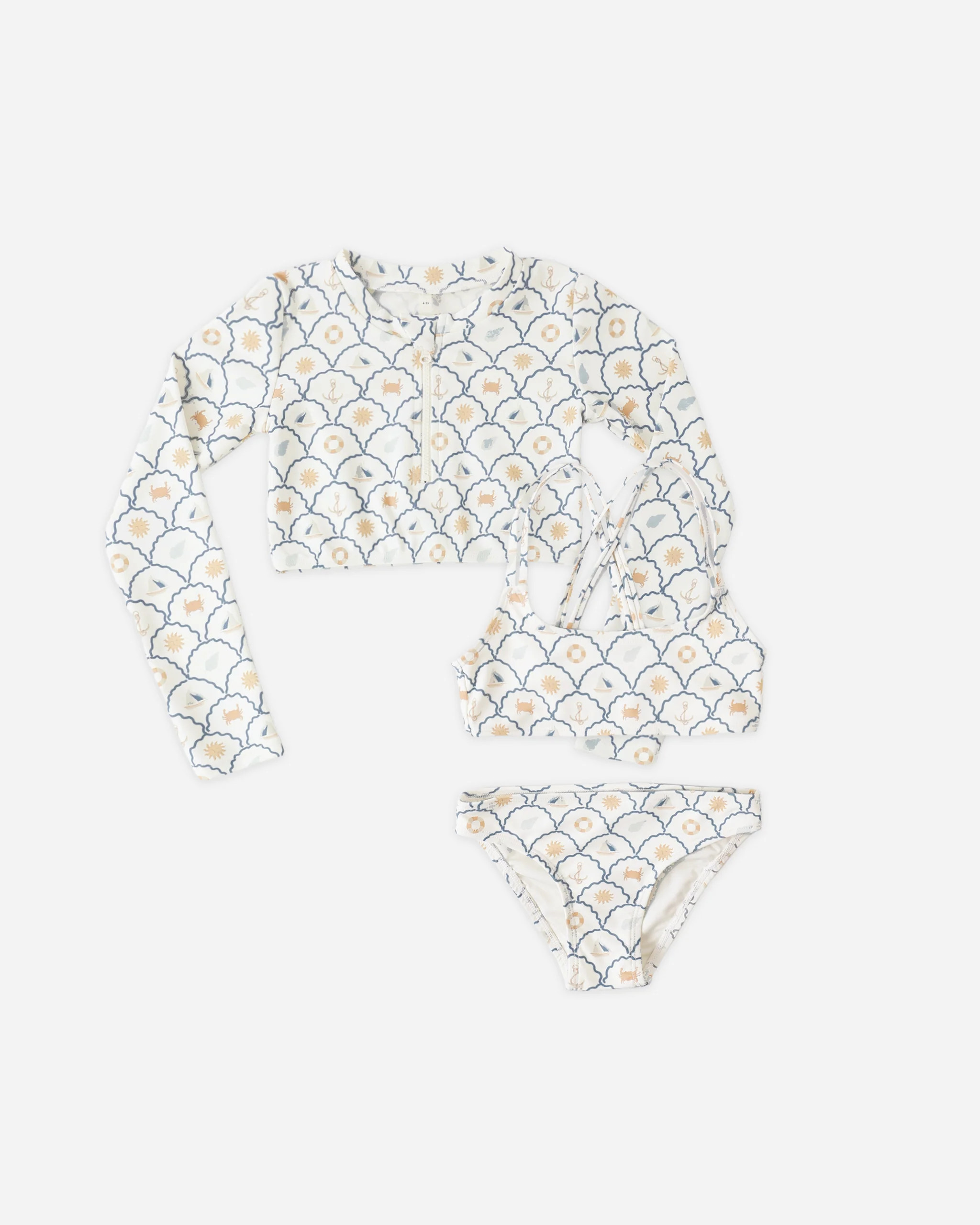 Crop Rashguard Set Nautical | Rylee + Cru