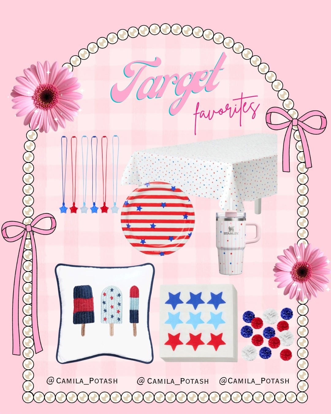 Okay but Target’s patriotic decor this year is actually too cute 🇺🇸✨ I found the prettiest red, white & blue finds that make hosting for Memorial Day, Fourth of July, summer BBQs, and pool parties feel so much more fun without spending a fortune.

From the star details to the festive table setup and the cutest Stanley cup, these are the pieces giving “Pinterest mom meets girly summer aesthetic” and I’m obsessed ❤️💙🤍

Everything is linked on my LTK ✨ Which item would you grab first?

#TargetFinds #TargetStyle #FourthOfJulyDecor #PatrioticDecor #SummerHosting #MemorialDayDecor #AmericanaStyle #RedWhiteAndBlue #TargetHome #PartyDecor #SummerPartyIdeas #LTKHome #LTKFinds #StanleyCup #PatrioticParty #SummerDecor #AffordableHomeDecor #TargetHaul #HostingEssentials #HolidayDecor
 Fourth of July decor, patriotic party decor, summer hosting essentials, Target home decor, red white and blue aesthetic, Memorial Day party ideas, patriotic tablescape, summer party decorations, affordable party decor, Stanley cup, Americana decor, festive home finds, Target summer finds, LTK home finds, holiday entertaining ideas

#LTKdayinmylife #LTKootd #LTKSeasonal